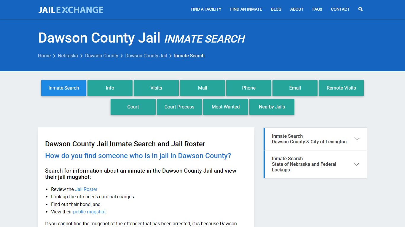 Inmate Search: Roster & Mugshots - Dawson County Jail, NE - Jail Exchange