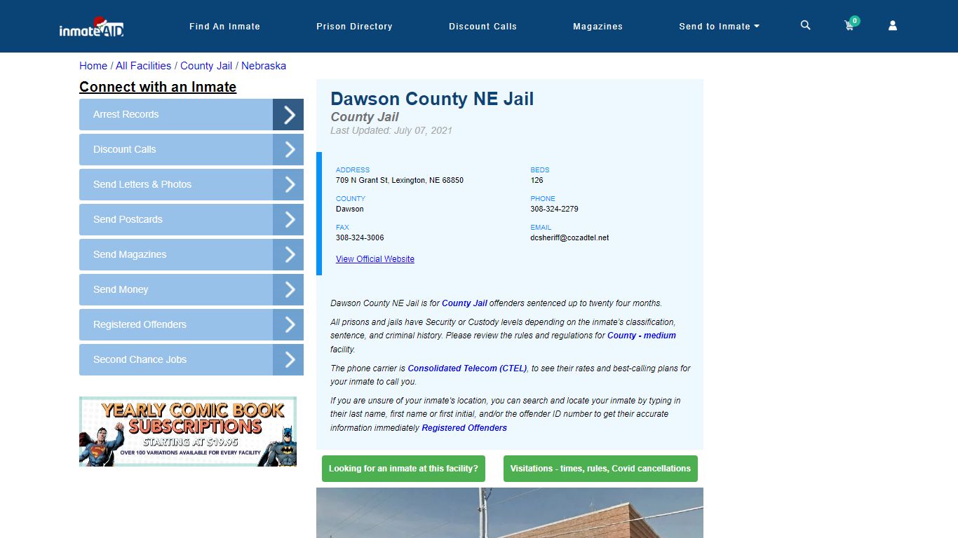Dawson County NE Jail - Inmate Locator - Lexington, NE